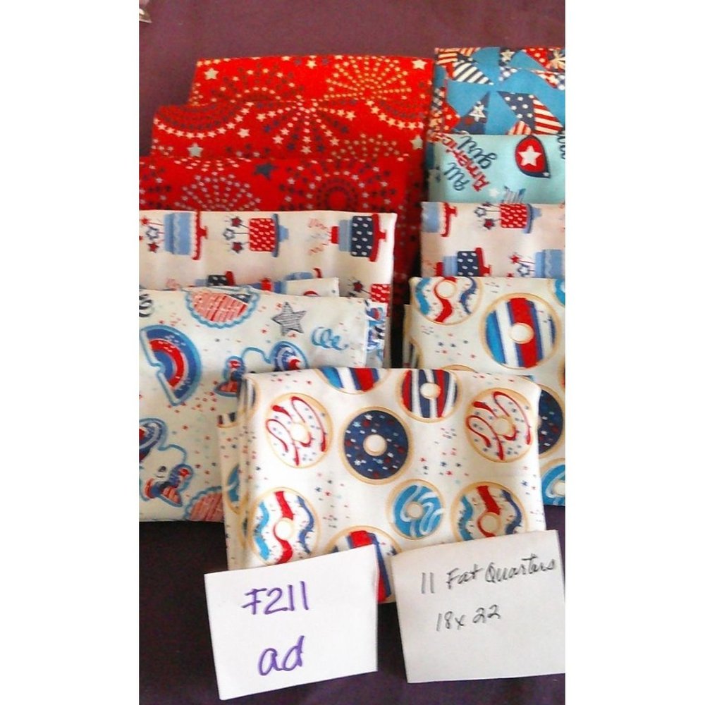 Patriotic USA Election Fabric * 11 Fat Quarters Sewing * Quilting * F211 ad